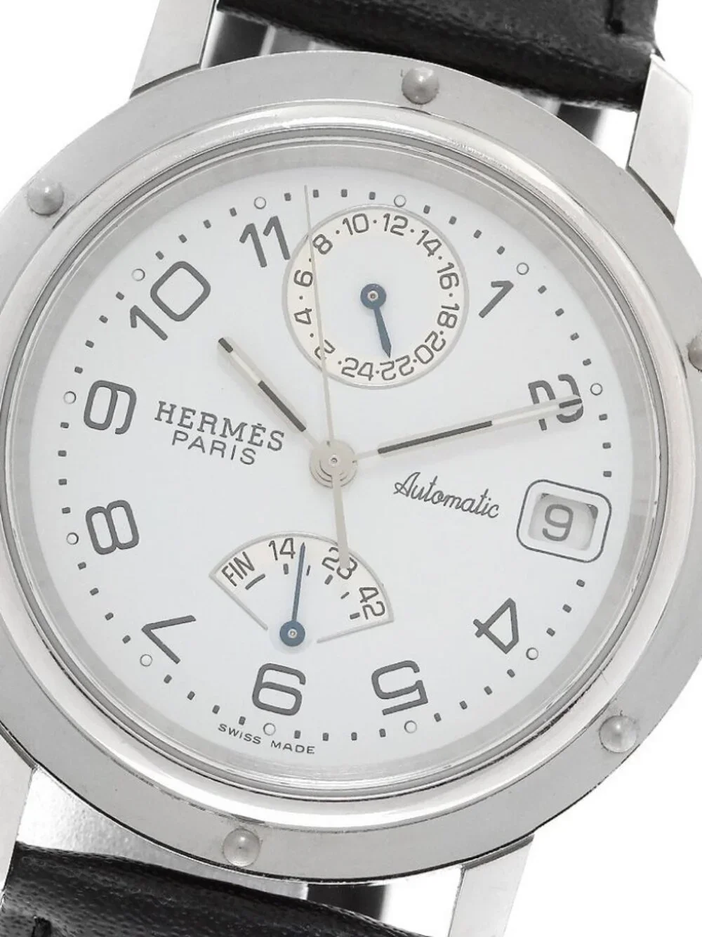 HERMES Clipper CL5.710 Date GMT white Dial Automatic Men's Watch_906240